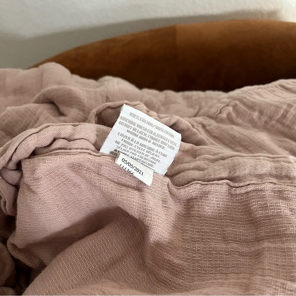 Restoration Hardware Baby & Child Washed Cotton Purple Mauve Gauze Duvet Cover